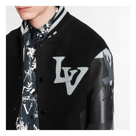 black louis vuitton leather jacket|louis vuitton black varsity jacket.